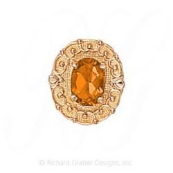 GS444 CIT - 14 Karat Gold Citrine Slide 